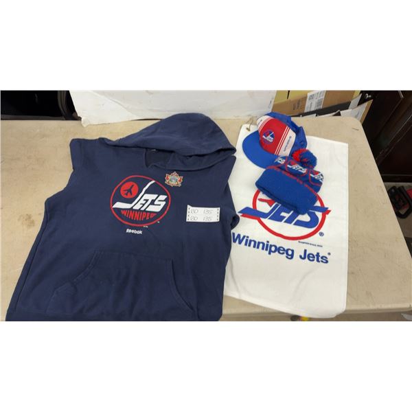 Vintage Winnipeg Jets Toque, Trucker Hat, Towel and Mens XL Heritage Sweatshirt