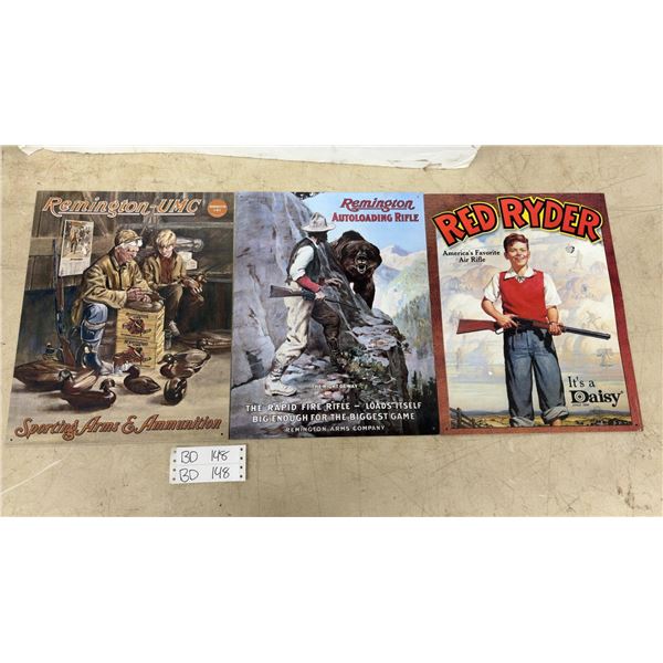 Vintage Remington and Daisy Shotgun Advertising Metal Signs- 16” x 12.5”
