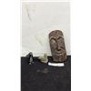 Image 1 : Antique Hand-Carved Aboriginal Wood Mask, Penguin and Bird Soapstone