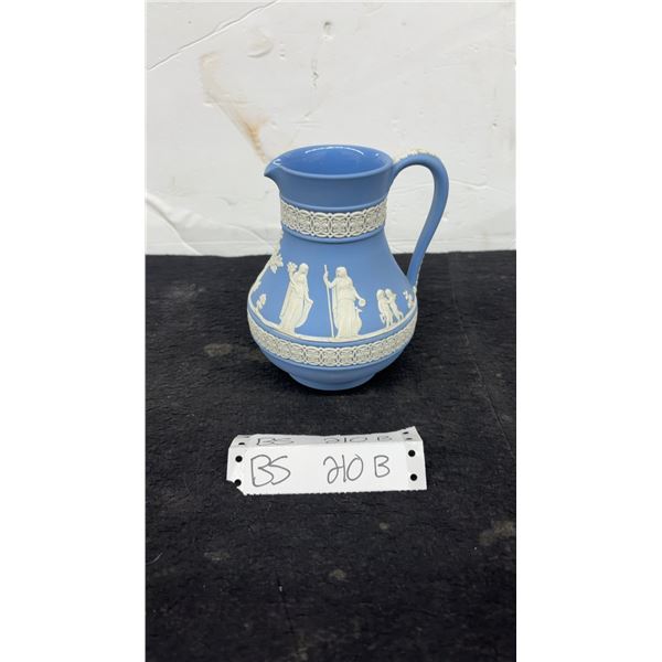 Wedgwood Jasperware Blue Jug, 6” Tall