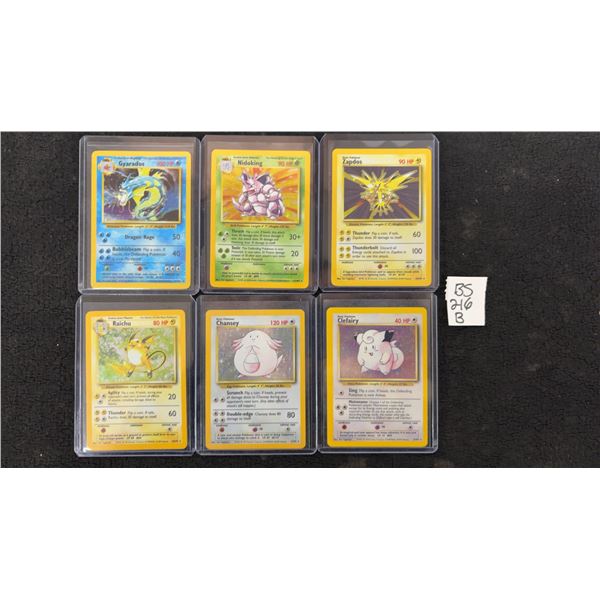 6 Holo Rare Base Set Pokémon Cards
