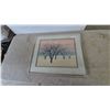 Image 1 : Framed "Sorjani 1962” Print with Trees and Birds, 22”×26”