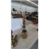 Image 4 : Pair of Stiffel Brass Table Lamps, One with Black Pleated Base