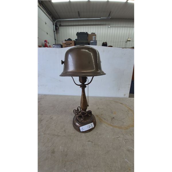 Vintage Bronze Desk Lamp with Star Medallion and Pull Chain