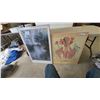 Image 1 : Two Framed Prints: Monet's Seine at Argenteuil and Lopez's Woman with Flowers
