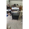 Image 1 : Black Mobile Projector Stand Cart with Power Strip and Locking Cabinet