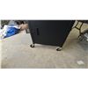 Image 3 : Black Mobile Projector Stand Cart with Power Strip and Locking Cabinet