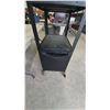 Image 5 : Black Mobile Projector Stand Cart with Power Strip and Locking Cabinet