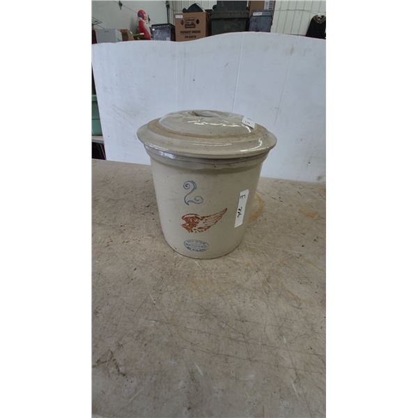 Red Wing 2 Gallon Stoneware Crock with Lid