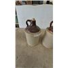 Image 3 : Two Brown and Tan Stoneware Jugs with Cork Stoppers