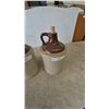 Image 4 : Two Brown and Tan Stoneware Jugs with Cork Stoppers