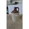 Image 2 : Two Stoneware Jugs: One with Handle, One with Cork Stopper, Both Two-Tone Glaze