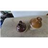 Image 5 : Two Stoneware Jugs: One with Handle, One with Cork Stopper, Both Two-Tone Glaze