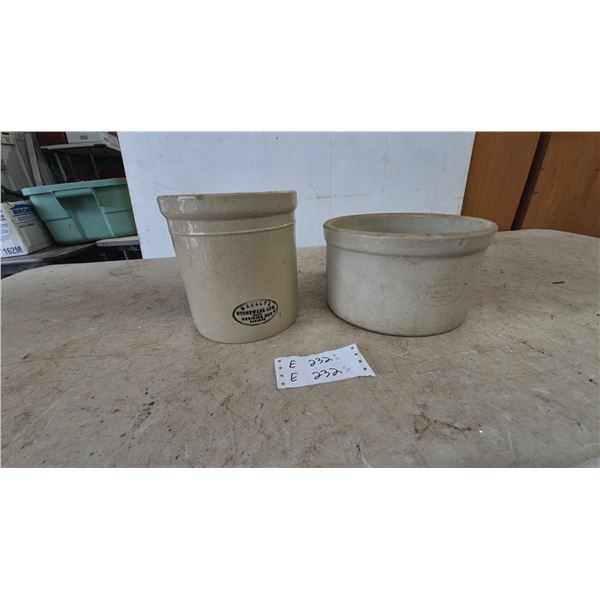 2 Medalta Stoneware Ltd. Medicine Hat Alberta Crocks