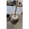 Image 5 : Two Stoneware Crocks: Brown Butter Churn and Small Tan Crock