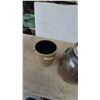 Image 6 : Two Stoneware Crocks: Brown Butter Churn and Small Tan Crock