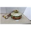 Image 1 : Vintage Coca-Cola Tiffany Stained Glass Style Hanging Pendant Lamp Shade with Chain, 19” Diameter