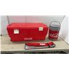 Image 1 : Coca-Cola Wheeled Bin 14 × 37 × 16” Can-Shaped Plastic Container, and Foldable Windshield Shade