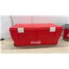 Image 4 : Coca-Cola Wheeled Bin 14 × 37 × 16” Can-Shaped Plastic Container, and Foldable Windshield Shade