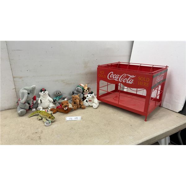 Coca-Cola "Ice Cold Sold Here" Two-Tier Red Metal Display Stand and