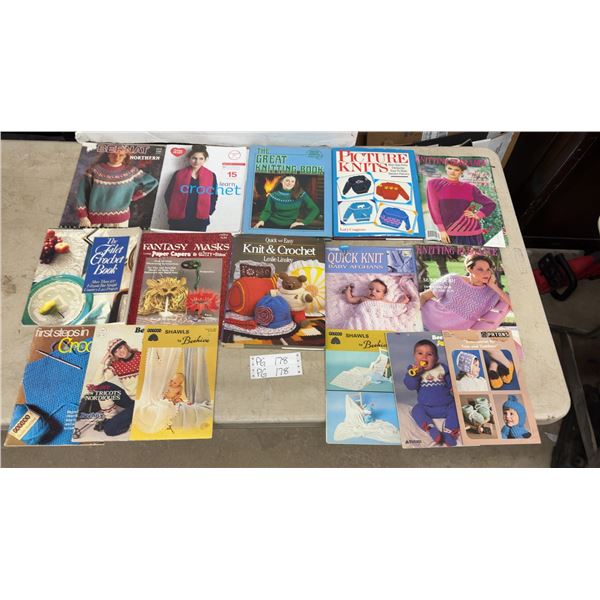 Lot of 17 Knitting/Crochet books/Patterns