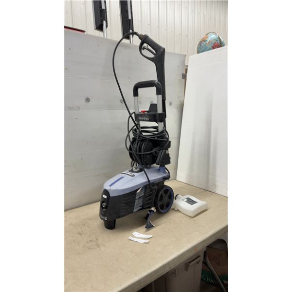 Simoniz Electric Pressure Washer with Hose, Spray Gun, and Soap Dispenser Bottle