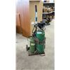 Image 1 : Oxy-Acetylene Welding and Cutting Torch Rig with Two Cylinders, Regulators, Hoses, and Cart
