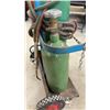 Image 4 : Oxy-Acetylene Welding and Cutting Torch Rig with Two Cylinders, Regulators, Hoses, and Cart