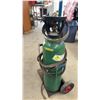Image 5 : Oxy-Acetylene Welding and Cutting Torch Rig with Two Cylinders, Regulators, Hoses, and Cart