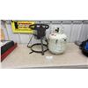 Image 1 : Outdoor Propane Burner with Three-Legged Stand and 20 lb Propane Tank