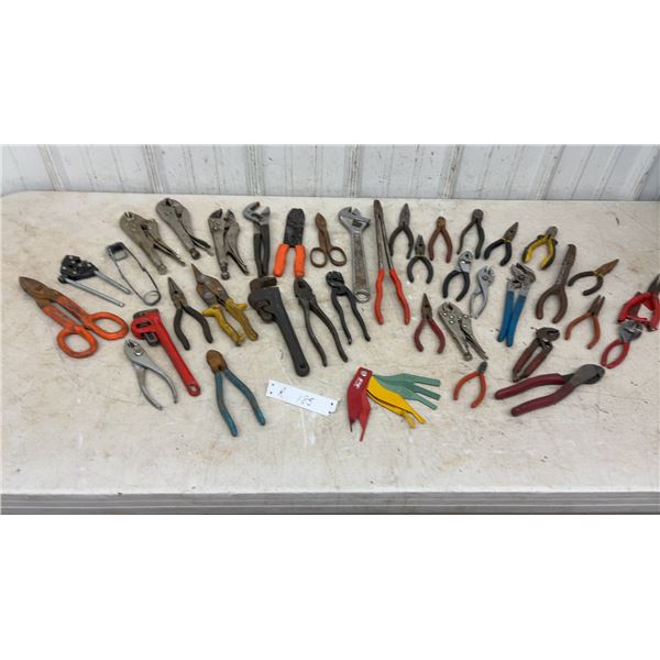Assortment Pliers, Adjustable Wrenches, Tin Snips