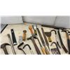 Image 4 : Assortment of Hammers, Pry Bars, Tape Measures, Files, Putty Knives, Chisels
