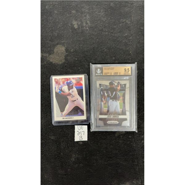 Bo Jackson #125 and Panini Prizm Jose Abreu Rookie #199 Baseball Cards