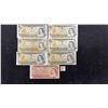 Image 1 : 6 1973 Canada $1 Bills and 1974 Canada $2 Bill