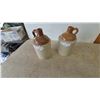 Image 1 : Two Stoneware Jugs with Brown Glaze and Handles