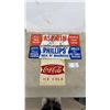Image 1 : Vintage Bayer Aspirin, Phillips' Milk of Magnesia, and Coca-Cola Ice Cold Metal Signs