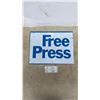 Image 1 : Vintage "Free Press" Metal Newspaper Sign, Blue and White