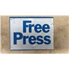 Image 2 : Vintage "Free Press" Metal Newspaper Sign, Blue and White
