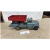 Image 1 : Vintage Ertl Pressed Steel GMC Road Spreader Toy Truck, Blue Cab and Red Hopper