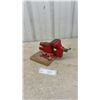 Image 1 : Red Bench 3.5” Vise with Swivel Base, Mounted on Wooden Block