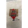Image 3 : Red Bench 3.5” Vise with Swivel Base, Mounted on Wooden Block
