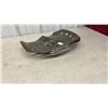 Image 4 : Pair of Vintage Metal Pan Tractor Seats with Ventilation Holes and Central Mounting Plates