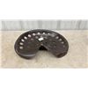 Image 6 : Pair of Vintage Metal Pan Tractor Seats with Ventilation Holes and Central Mounting Plates