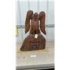 Image 1 : Hand-Carved Wooden African Vulture God Sculpture - 32” Tall