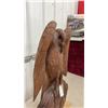 Image 3 : Hand-Carved Wooden African Vulture God Sculpture - 32” Tall