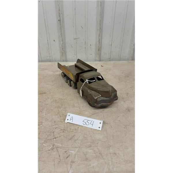 Vintage Buddy L Half-Track Mobile Artillery Unit Pressed Steel Military Toy Truck