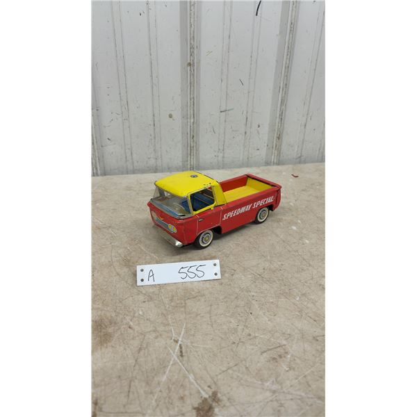 Vintage "Speedway Special" Cab Over Pickup Truck Tin Toy