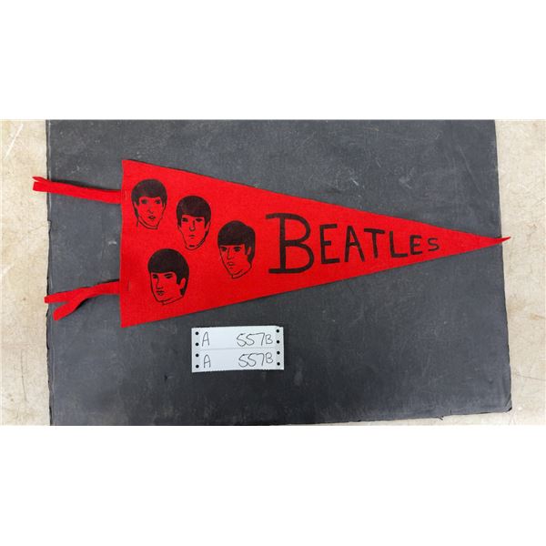Vintage Beatles Red Felt Pennant