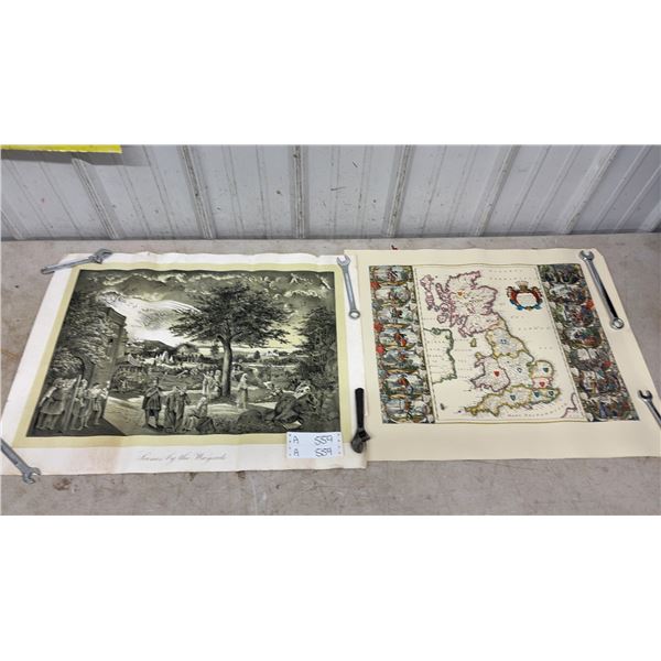 Reproduction Prints: Great Britain and Ireland Map Featuring Anglo-Saxon Heptarchy Design - 25