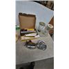Image 1 : Philips Electric Knife, Two Vintage Irons, Two Glass Blenders. Cannisters